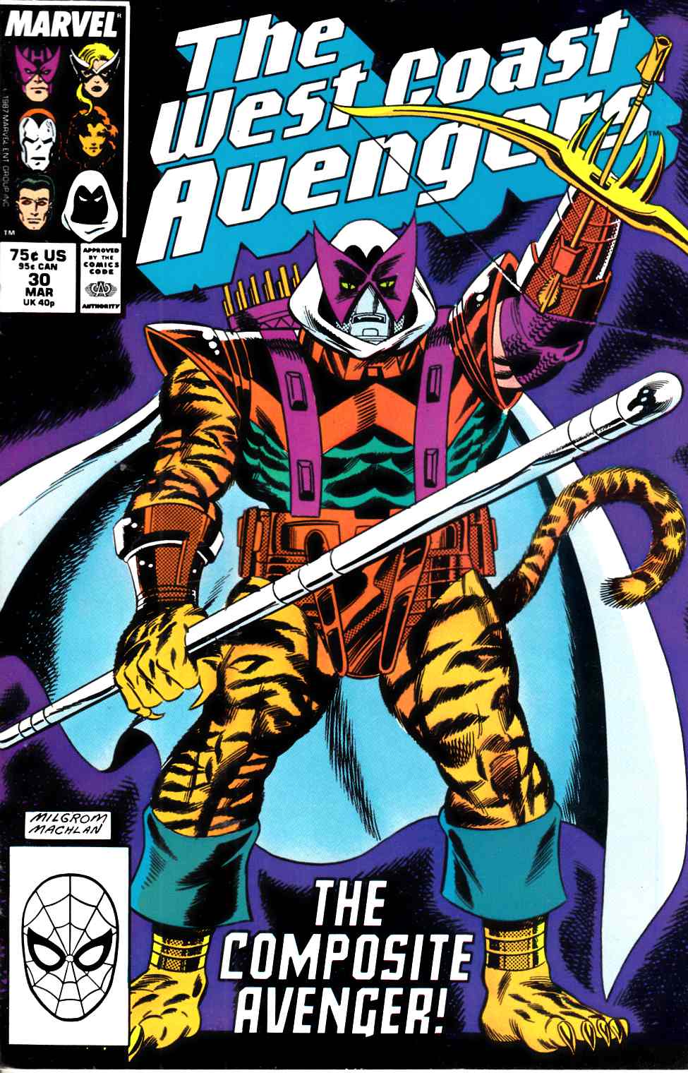 West Coast Avengers #30 Very Fine (8.0) [Marvel Comic] LARGE