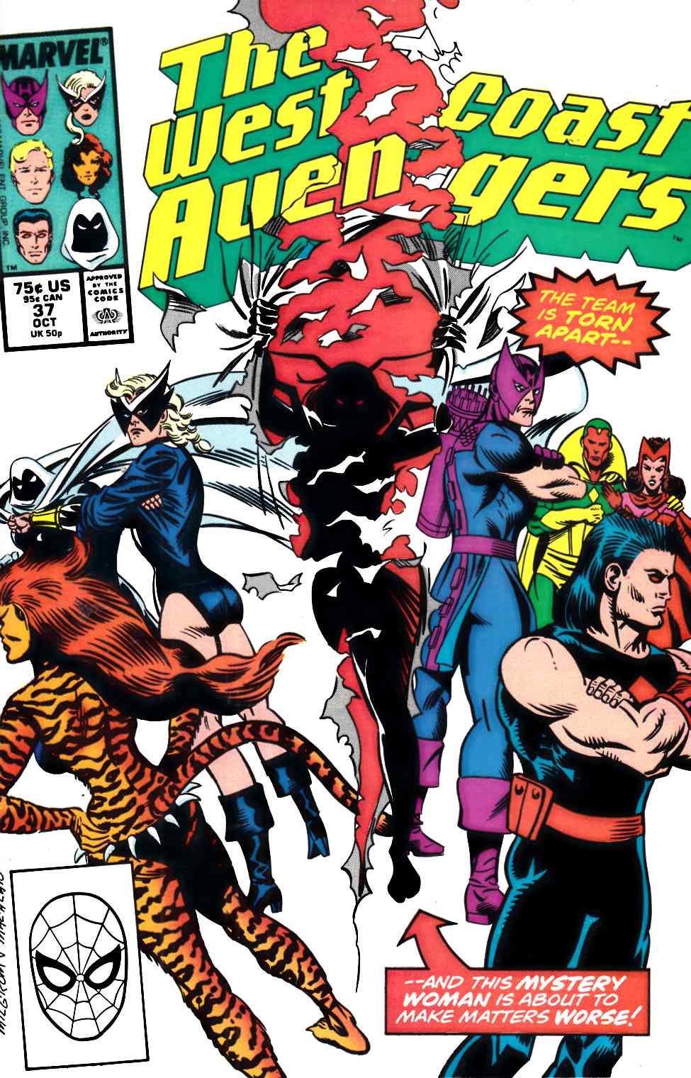 West Coast Avengers #37 Near Mint (9.4) [Marvel Comic] THUMBNAIL