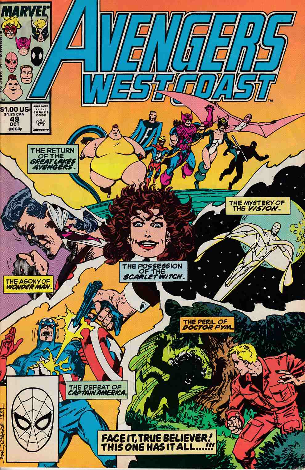 Avengers West Coast #49 Very Fine (8.0) [Marvel Comic] THUMBNAIL