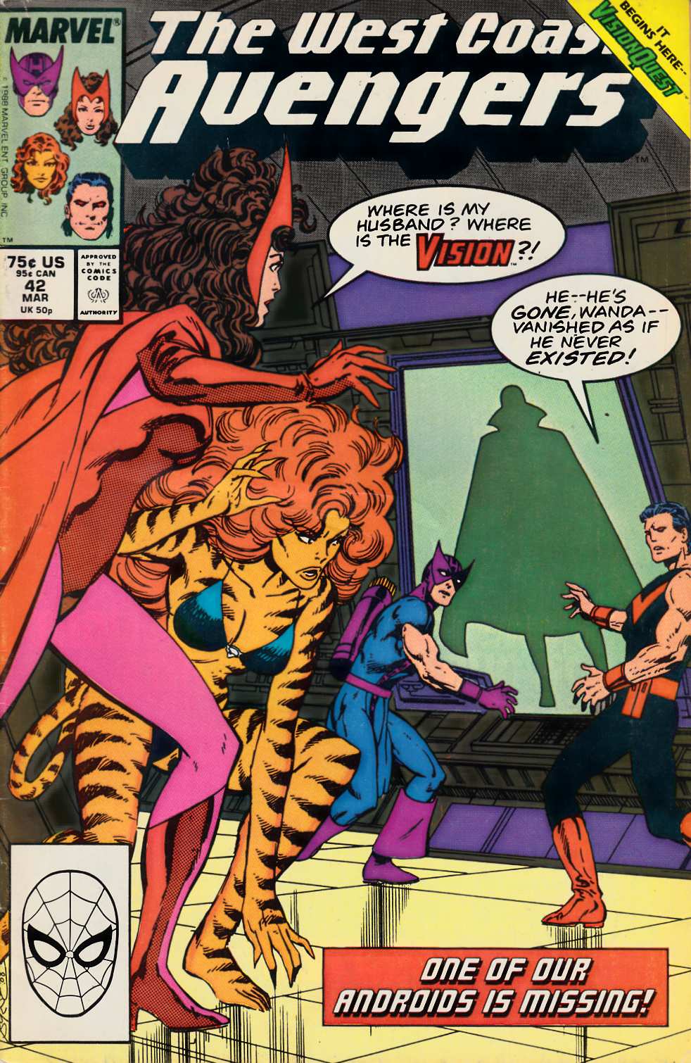 West Coast Avengers #42 Very Good Plus (4.5) [Marvel Comic] THUMBNAIL