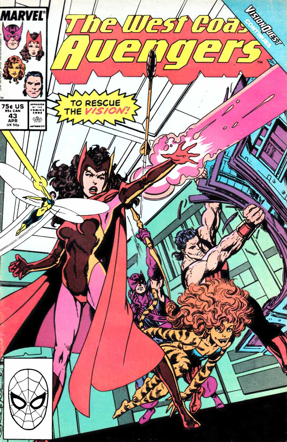 West Coast Avengers #43 Very Good (4.0) [Marvel Comic] THUMBNAIL