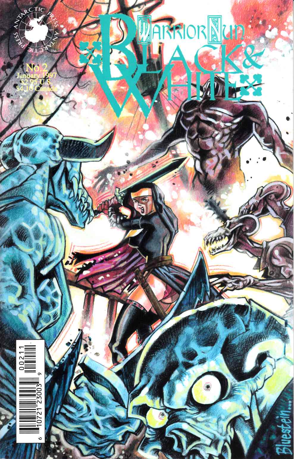 Warrior Nun Black and White #2 Very Fine (8.0)  [Antarctic Comic] LARGE