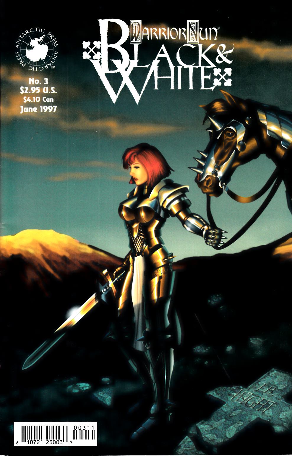 Warrior Nun Black and White #3 Very Fine Minus (7.5) [Antarctic Comic] THUMBNAIL