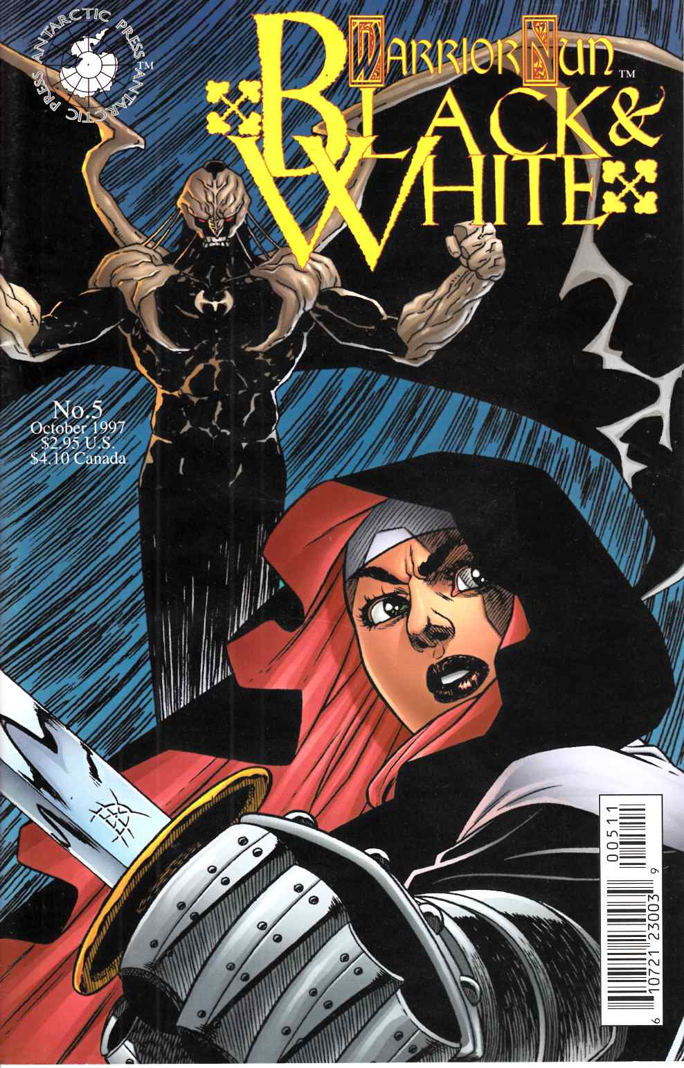 Warrior Nun Black and White #5 Very Fine (8.0) [Antarctic Comic] LARGE