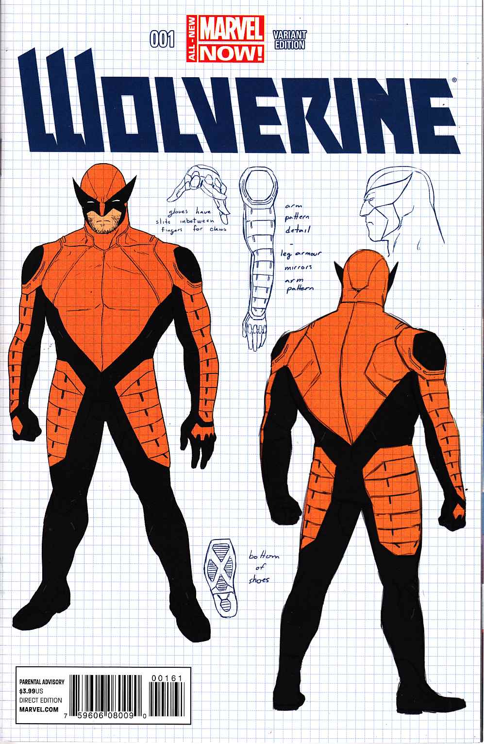 Wolverine #1 Anka Design Variant Cover Near Mint (9.4) [Marvel Comic] THUMBNAIL