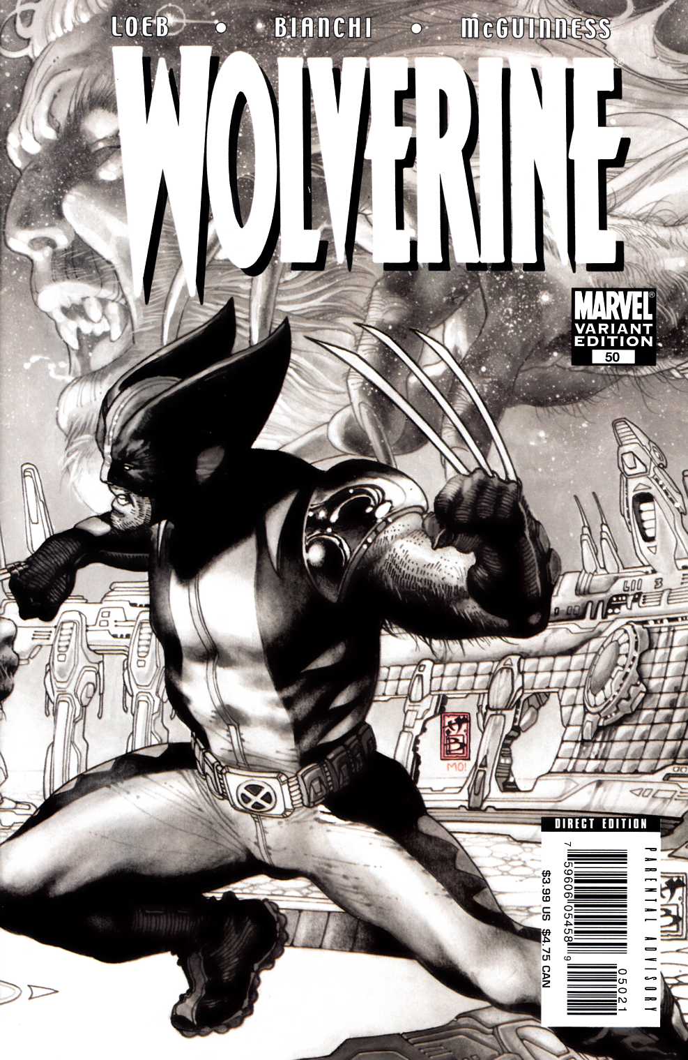 Wolverine #50 B&W Variant Fine (6.0) [Marvel Comic] THUMBNAIL