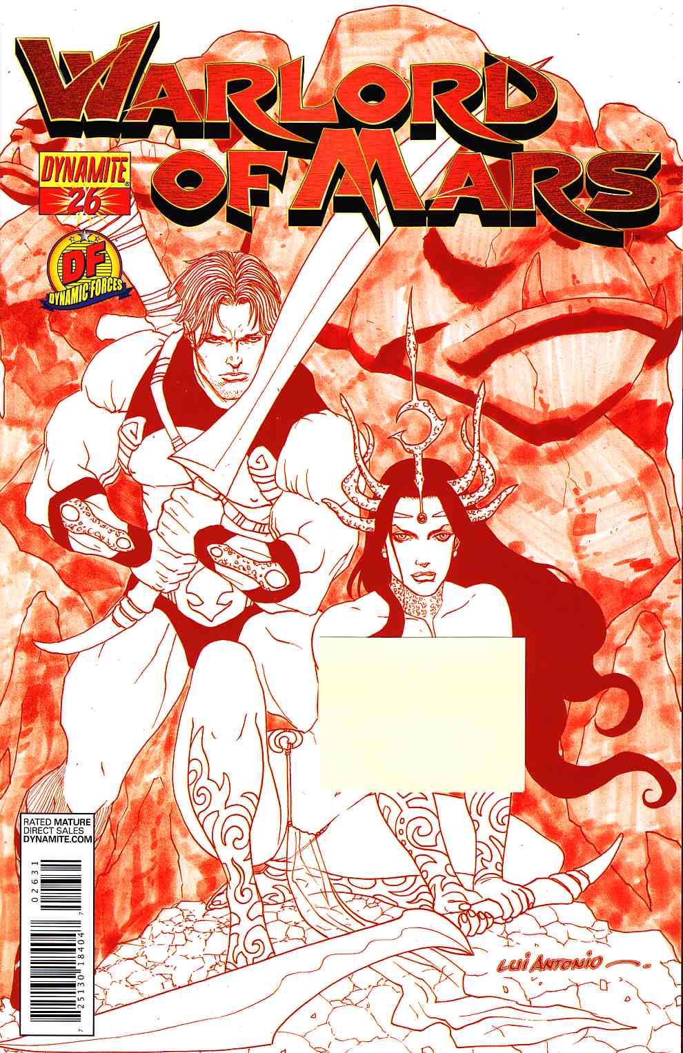 Warlord Of Mars #26 Dynamic Forces Risque Red Cover [Dynamite Comic] LARGE