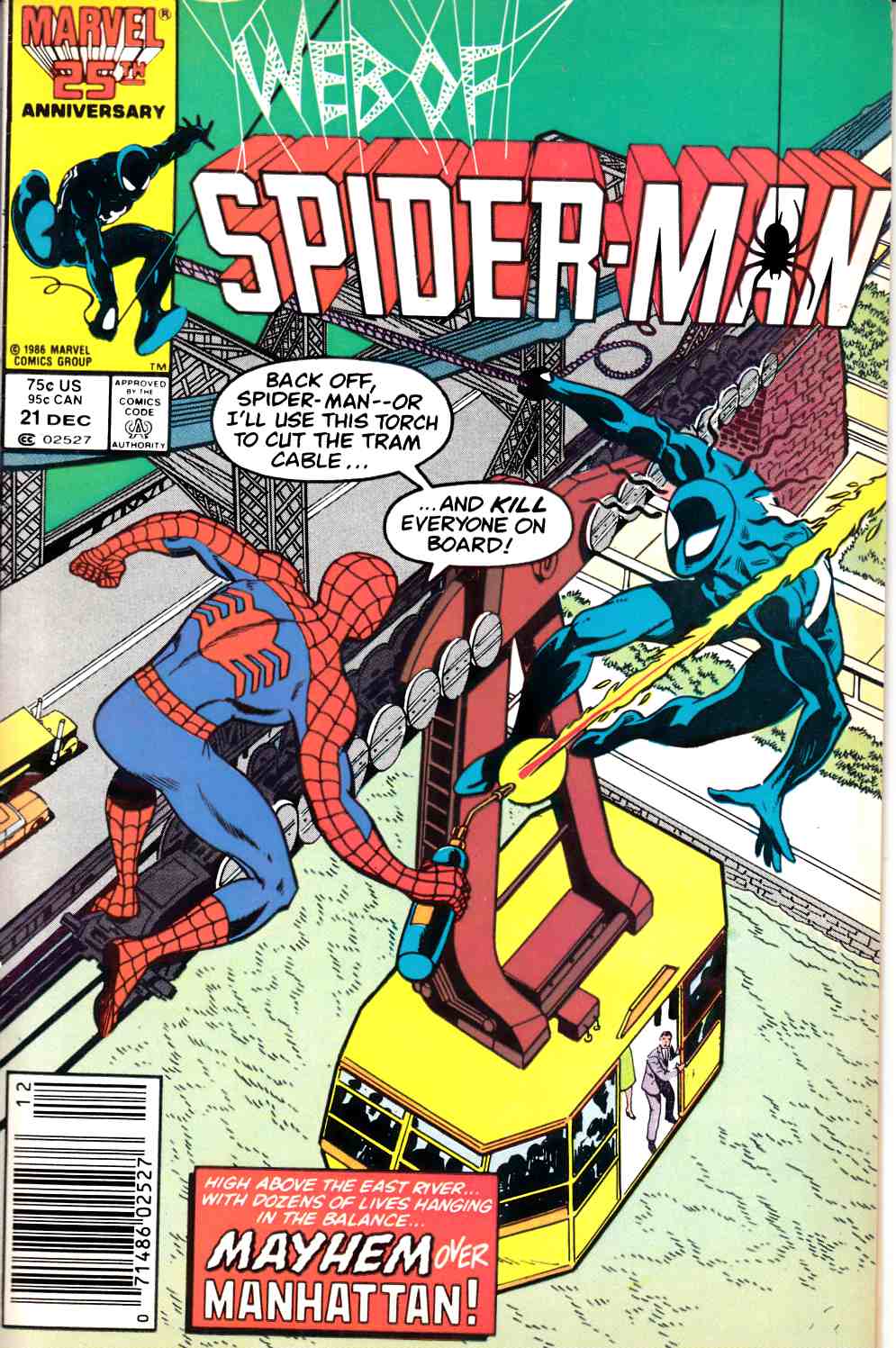 Web of Spider-Man #21 Newsstand Edition Fine/Very Fine (7.0) [Marvel Comic] LARGE