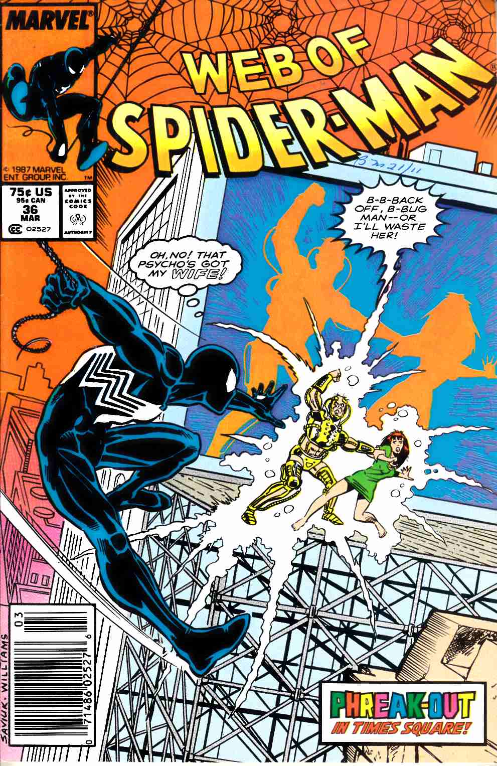 Web of Spider-Man #36 Newsstand Edition Fine (6.0) [Marvel Comic] LARGE
