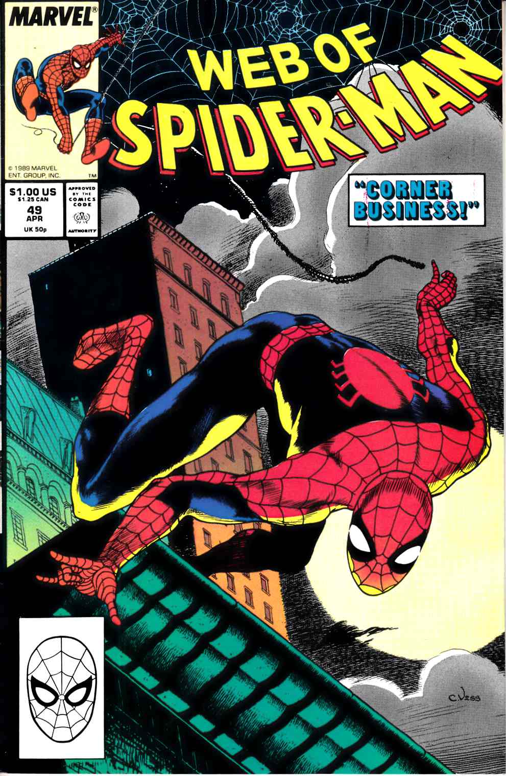 Web of Spider-Man #49 Very Fine (8.0) [Marvel Comic] LARGE