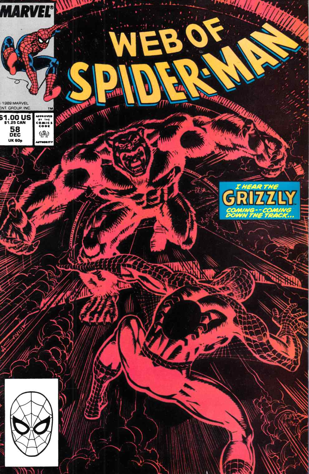 Web of Spider-Man #58 Fine (6.0) [Marvel Comic] LARGE