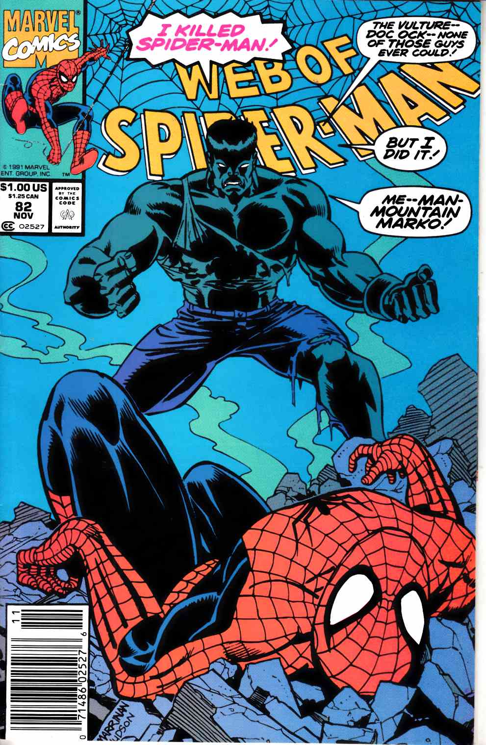 Web of Spider-Man #82 Newsstand Edition Very Fine Minus (7.5) [Marvel Comic] THUMBNAIL