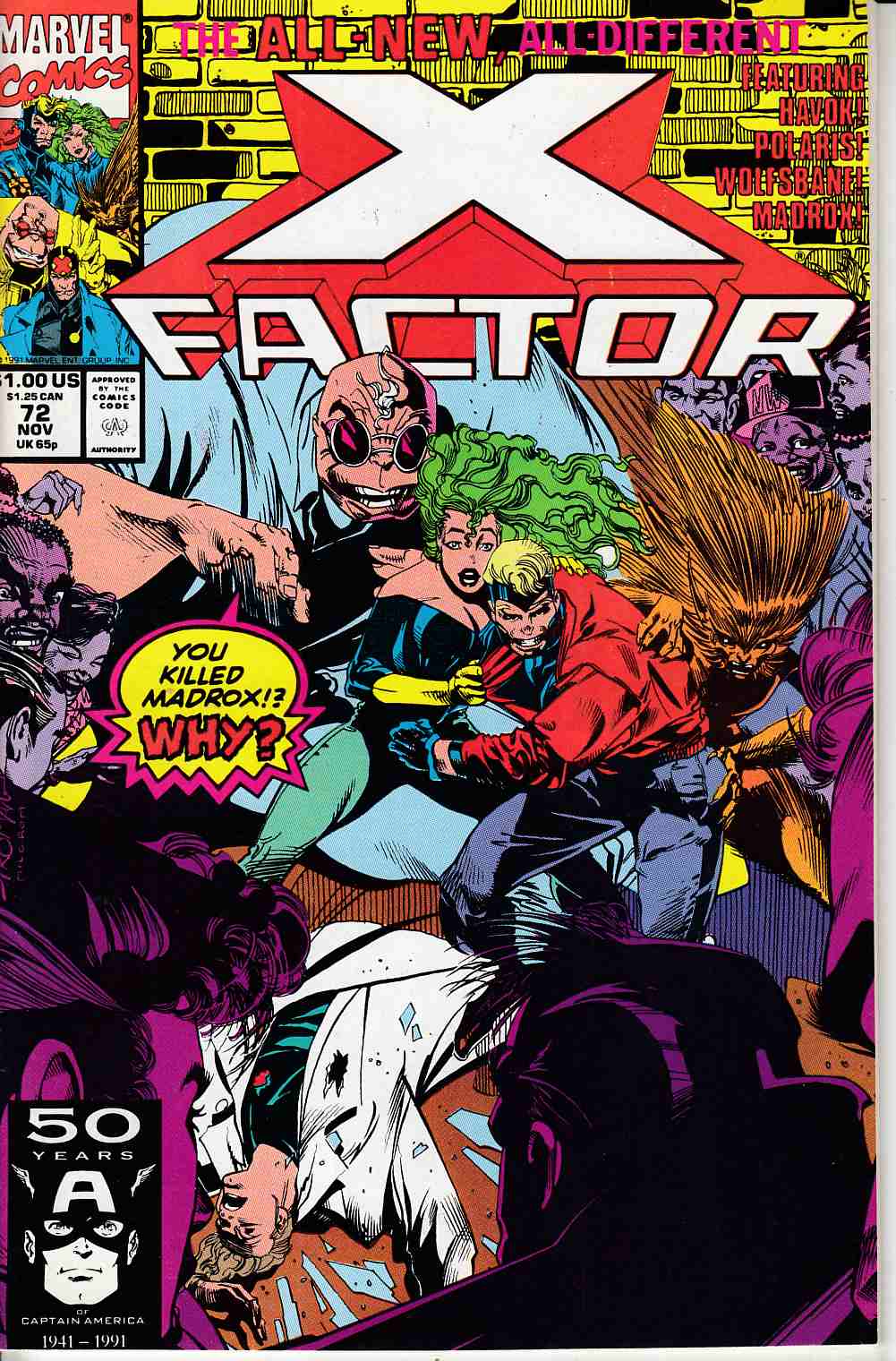 X-Factor #72 Very Fine (8.0) [Marvel Comic] LARGE