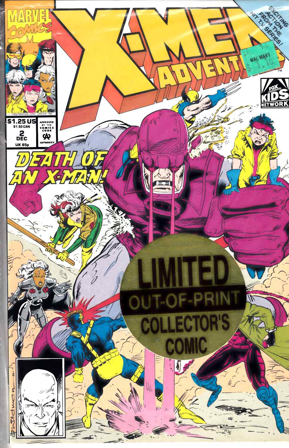 X-Men Adventures #2 Treat Pedigree Gold Polybagged Near Mint (9.4) [Marvel Comic] LARGE