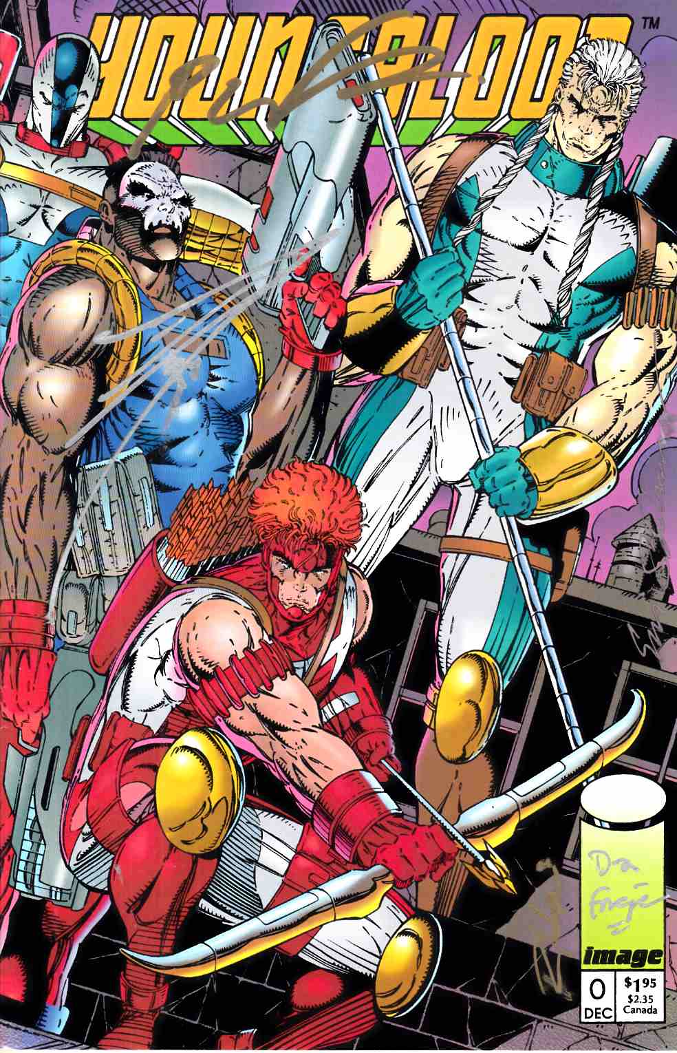 Youngblood #0 Cover B Signed by Liefeld and 4 others Near Mint (9.4) [Image Comic] THUMBNAIL