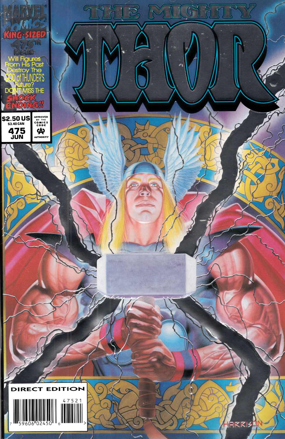 Thor #475 Embossed Cover Edition Very Fine (8.0) [Marvel Comic] THUMBNAIL