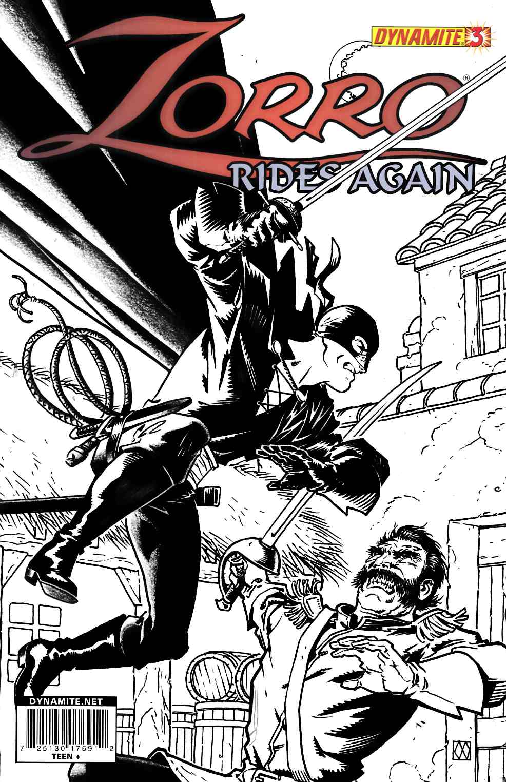 Zorro Rides Again #3 Wagner B&W Variant Cover Very Fine (8.0) [Dynamite Comic] THUMBNAIL