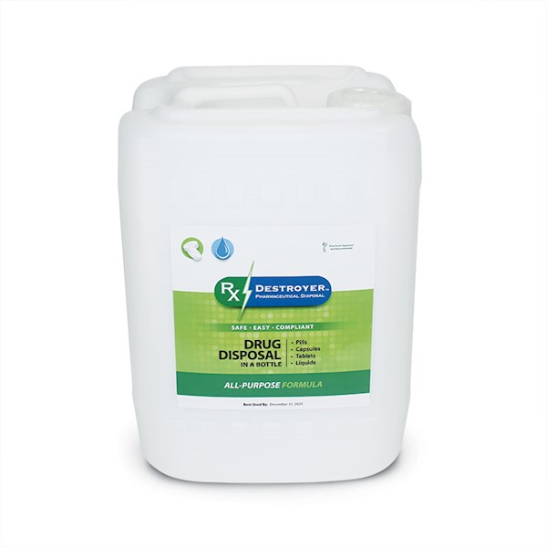 Rx DESTROYER™ All-Purpose · 5 Gallon Container with Mail-back Kit	 LARGE