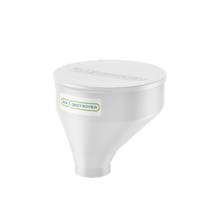Rx DESTROYER™ Funnel, 32oz withLid (Secures to 16oz, 64oz, 1 Gallon Bottles) THUMBNAIL