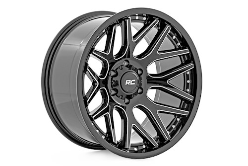Rough Country 95 Series Wheel One-Piece Gloss Black Machined 20x10 8x180 -19mm LARGE