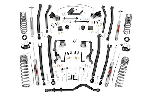 Rough Country 4in Long Arm Suspension Lift Kit for 07-11 Wrangler JK | 4-door LARGE