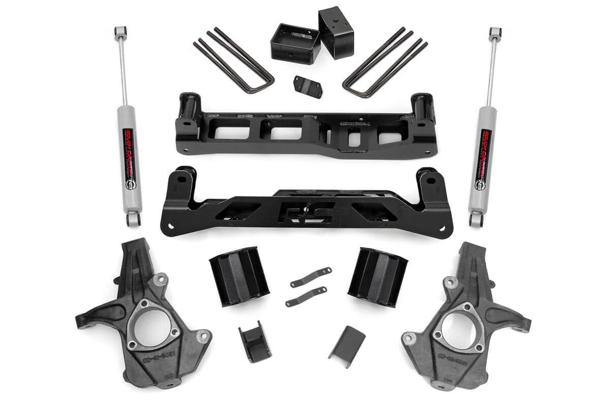 Rough Country 5in GM Suspension Lift Kit w/N3 14-17 1500 PU 2WD | Cast Steel MAIN