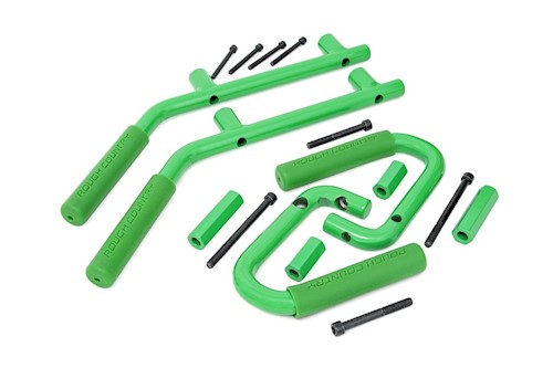 Rough Country For Jeep Solid Steel Grab Handle Set 07-18 Wrangler JK | Green LARGE