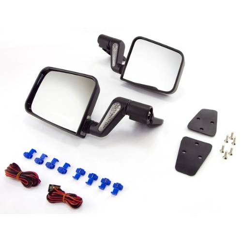 Fat Bob's Garage, Rugged Ridge, Part #11002.20, Jeep Wrangler Heated LED Door Mirror Kit, Black 1987-2002 MAIN