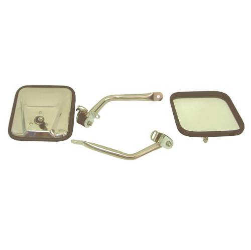 Fat Bob's Garage, Rugged Ridge, Part #11005.07, Jeep TJ Wrangler CJ Style Mirror Kit, Stainless Steel 1997-2006 MAIN