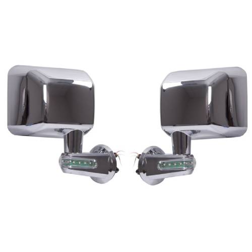 Fat Bob's Garage, Rugged Ridge, Part #11010.16, Door Mirrors With Led Turn Signals Chrome 07-16 Jeep JK Wrangler MAIN