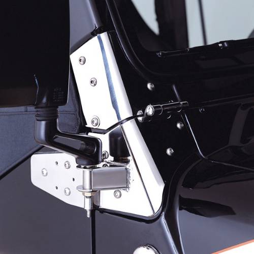 Fat Bob's Garage, Rugged Ridge, Part #11026.02, Jeep Wrangler Mirror Relocation Brackets, Stainless Steel 1997-2006 MAIN
