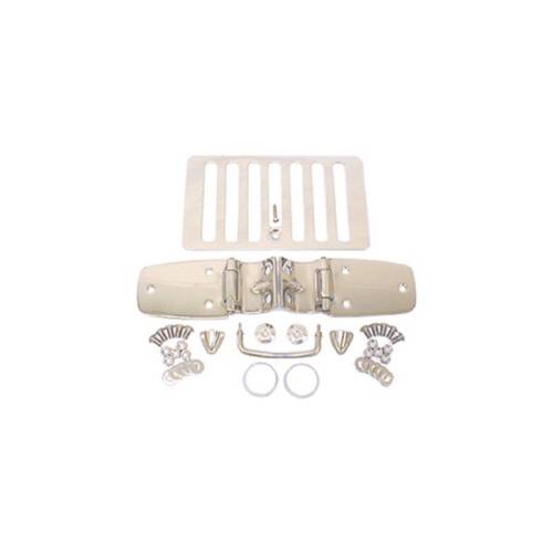 Fat Bob's Garage, Rugged Ridge, Part #11101.03, Jeep TJ/LJ Wrangler Complete Hood Kit, Stainless Steel 1998-2006 MAIN