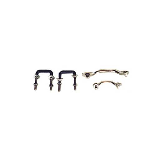 Fat Bob's Garage, Rugged Ridge, Part #11104.02, Jeep CJ/Wrangler Windshield Tie Down Kit, Stainless Steel 1955-1995 MAIN