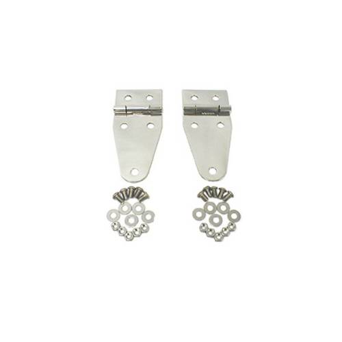 Fat Bob's Garage, Rugged Ridge, Part #11111.01, Jeep CJ/Wrangler Hood Hinges, Stainless Steel 1976-1995 MAIN