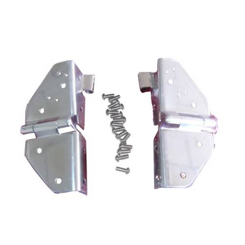 Fat Bob's Garage, Rugged Ridge, Part #11112.01, Jeep CJ/Wrangler Windshield Hinges, Stainless Steel 1976-1995 MAIN
