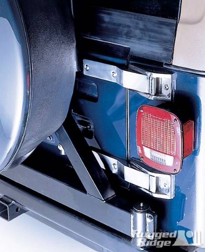 Fat Bob's Garage, Rugged Ridge, Part #11114.02, Jeep YJ Wrangler Tailgate Hinges, Stainless Steel 1987-1995 MAIN