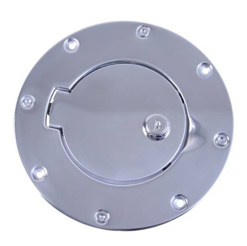 Fat Bob's Garage, Rugged Ridge, Part #11134.04, Jeep TJ/LJ Wrangler Locking Gas Cap Door, Stainless Steel 1997-2006 MAIN