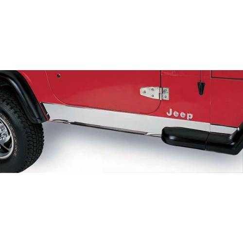 Fat Bob's Garage, Rugged Ridge, Part #11145.02, Jeep TJ Wrangler Rocker Panel Cover, Stainless Steel 1997-2006 MAIN