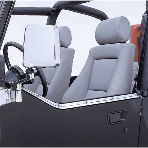 Fat Bob's Garage, Rugged Ridge, Part #11146.01, Jeep YJ Wrangler Half Door Retaining Channel, Stainless Steel 1987-1995 MAIN