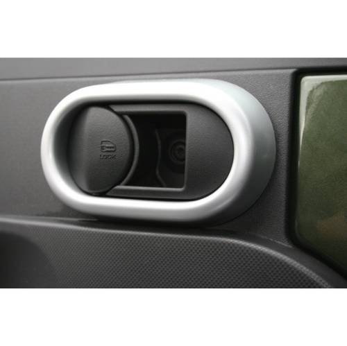 Fat Bob's Garage, Rugged Ridge, Part #11151.20, Jeep JK Wrangler Interior Door Handle Trim, Brushed Silver 2007-2010 MAIN