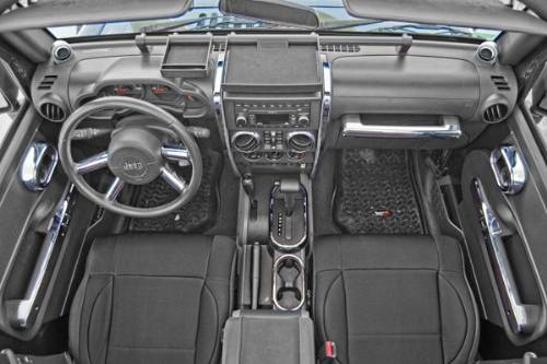 Fat Bob's Garage, Rugged Ridge, Part #11156.91, Jeep JK Wrangler Interior Trim Accent Kit, Chrome 2007-2010 MAIN