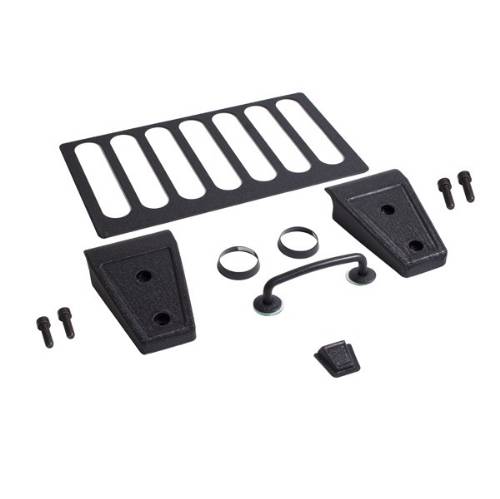 Fat Bob's Garage, Rugged Ridge, Part #11201.04, Jeep JK Wrangler Hood Dress Up Kit, Textured Black 2007-2012 MAIN