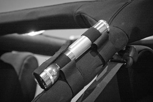 Fat Bob's Garage, Rugged Ridge, Part #11205.20, Sports Bar Flashlight Holder, Black, Universal Application MAIN