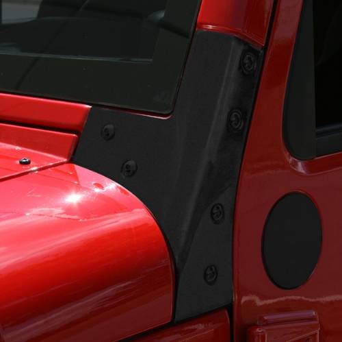 Fat Bob's Garage, Rugged Ridge, Part #11209.03, Jeep JK Wrangler Windshield Hinges, Black 2007-2016 MAIN