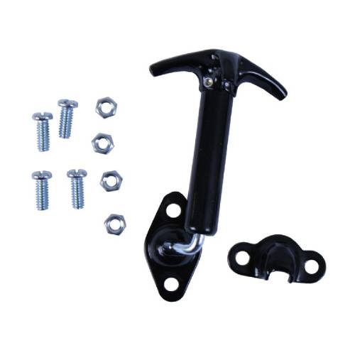 Fat Bob's Garage, OMIX-ADA Part #11210.05, Hood Windshield Catch Vertical Mount, Black MAIN