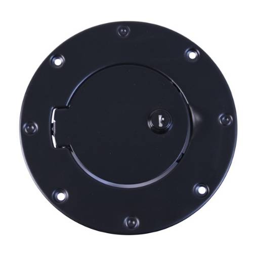 Fat Bob's Garage, Rugged Ridge, Part #11229.04, Jeep TJ/LJ Wrangler Locking Gas Cap Door, Black, 1997-2006 MAIN