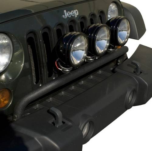 Fat Bob's Garage, Rugged Ridge, Part #11232.20, Jeep JK Wrangler Bumper Mounted Light Bar, Textured Black, 2007-2016 MAIN