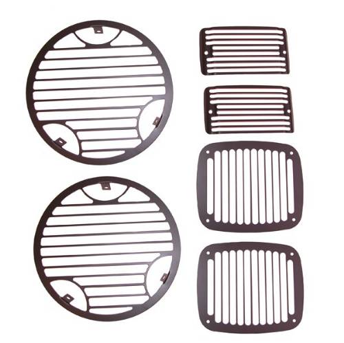 Fat Bob's Garage, Rugged Ridge, Part #11236.21, Jeep TJ/LJ Wrangler Stone Guard Set Billet 1997-2006 MAIN