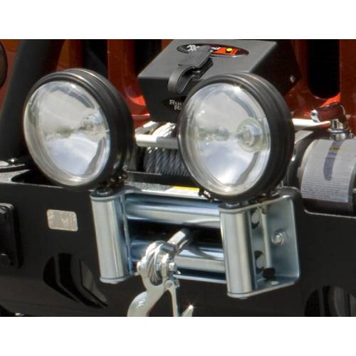 Fat Bob's Garage, Rugged Ridge, Part #11238.03, Roller Fairlead With Offroad Light Mounts MAIN