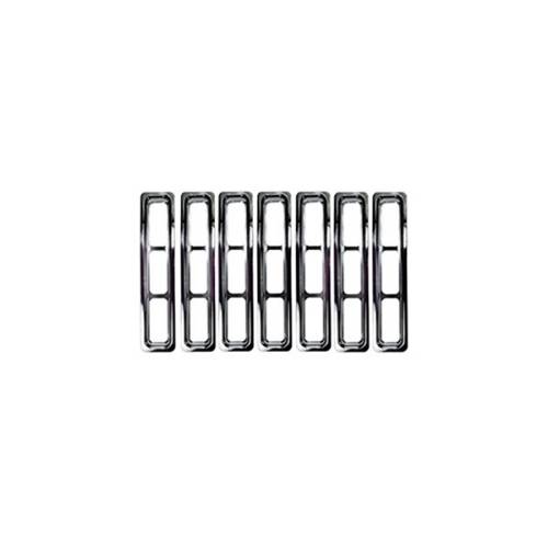 Fat Bob's Garage, Rugged Ridge, Part #11306.02, Jeep TJ/LJ Wrangler Grille Inserts, Chrome 1997-2006 MAIN